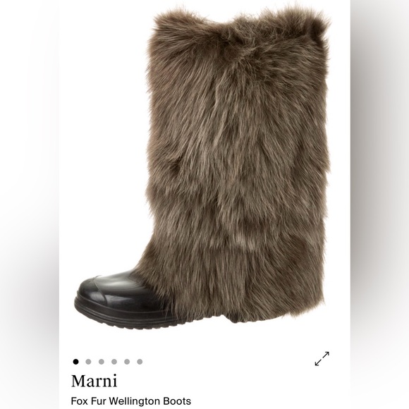 Marni Shoes - Marni real genuine fur rubber Wellington boots size 8